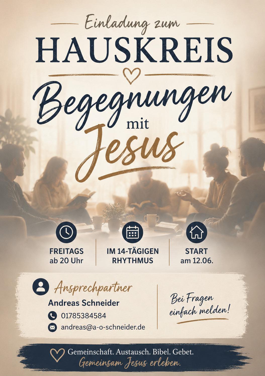 Einladung Hauskreis Begegnung mit Jesus